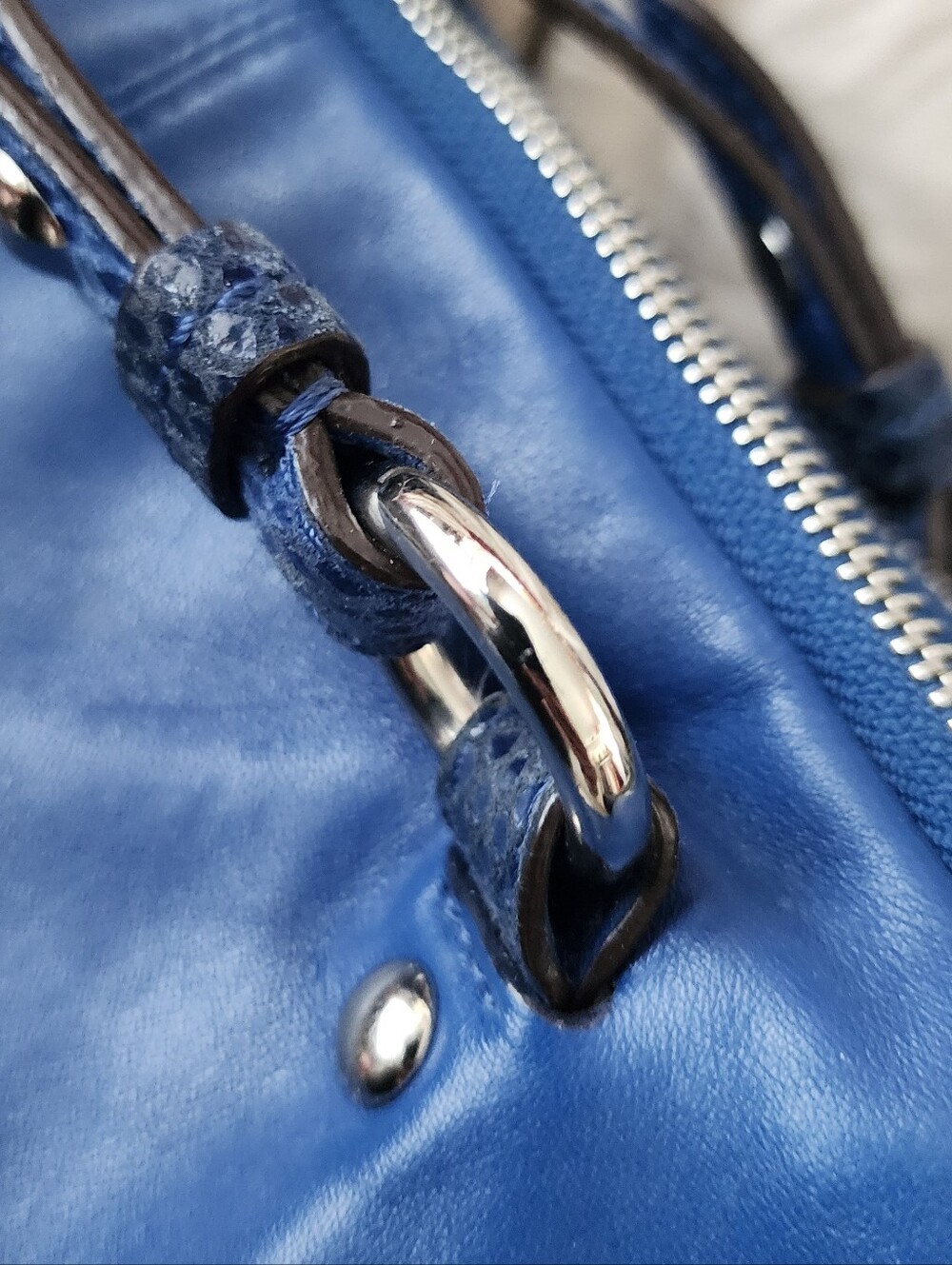 Coach Bag Blue Leather - Picture 4 of 7
